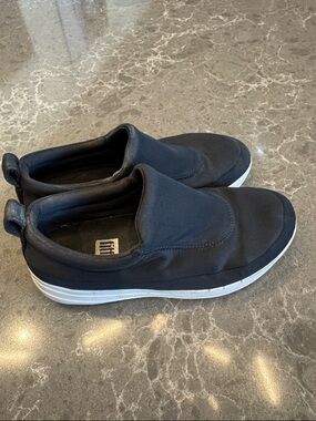Fitflop Black Slip-On Casual Shoes with White Sole